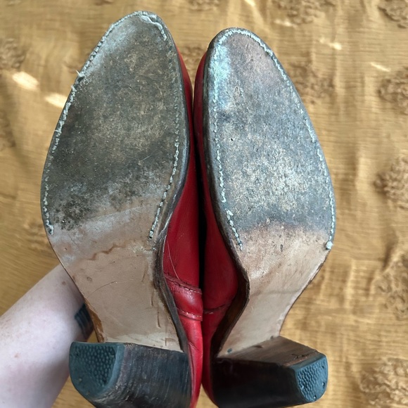 Vintage FRYE red leather western cowgirl boot size 8.5 - Picture 4 of 5